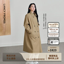 朗姿【精英衣橱 王楚然同款 25h风衣】Basic衣橱双排扣高智风衣外套女 深米色 M