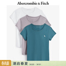 Abercrombie & Fitch经典小麋鹿图案女装夏季美式3件组合装圆领短袖T恤139-4670 多色 XS 160/84A