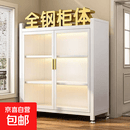 阳台储物柜客厅厨房收纳柜多层落地一体靠墙防尘防晒对开门柜12 【3层】长60*深35*高83（纯白加厚）