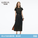 歌莉娅香云纱桑蚕丝连衣裙夏国风真丝旗袍1E4R4K1B0 00B黑色 M