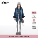 DZZIT地素棉服冬季灯芯绒复古时尚丹宁美学百搭上衣女 蓝色 M