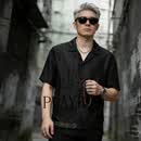 花花公子夏季新款青年男士唐装桑蚕丝宽松短袖中式薄款衬衫香云纱休闲衬衣 黑色 L 175 建议115-130斤