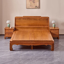 寻古红木家具非洲鸡翅木（学名：非洲崖豆木）床实木新中式卧室高低床双人床婚床1.8米S 三件套:1.8米床+床头柜