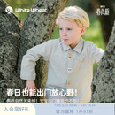 white wheat儿童26春季新款上衣男女童可爱绣标衬衣宝宝竹节棉衬衫 绿色 100 cm