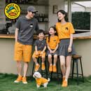 G.duck2026夏季新款一家四口度假装母女母子父子姊弟装儿童短袖纯棉t恤 橘黄(单T) 拍下请备注男女宝 185 cm 180斤以内