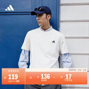 adidas情侣休闲纯棉上衣圆领短袖T恤男女夏季阿迪达斯官方轻运动 米白   M