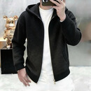 【专柜品牌】高档连帽针织开衫男士2026春秋新款时尚百搭外套 灰黑色 【高档轻奢】 XL 【建议130-150斤】