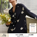 野兽派野兽派明星同款情侣睡衣22姆米小奶狗真丝睡衣家居服生日礼物 女士长袖长裤套装 L