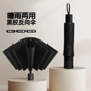 宫沁（GONGQIN）全自动手动可选折叠男女大号双人学生简约加固防抗风晴雨两用伞 UV黑胶黑色手动款8骨 伞下直径95cm