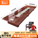 百胜丰大型油漆会议桌会议室办公桌条形长桌9.0*1.8米会议桌带36椅E1级