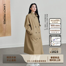 朗姿【精英衣橱 王楚然同款 25h风衣】Basic衣橱双排扣高智风衣外套女 深米色 M