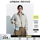 UR冬季新款女装复古休闲撞色灯芯绒翻领棉服UYY150073 冷灰 S