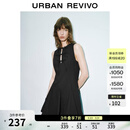 UR2026夏季新款女装魅力无袖绑带收腰圆领连衣裙UWG760025+ 黑色 S