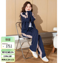 唐狮（TonLion）2026春秋新款女短款外套阔腿长裤两件套休闲运动套装