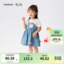 巴拉巴拉【小猪佩奇联名】童装女童连衣裙宝宝裙子儿童夏装可爱甜美亲肤 白蓝色调00418 100