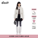 DZZIT地素棉服冬季简约风米白色抽绳收腰外套女3J4H3209B 米白色 S
