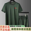 正品武制式PA橄榄绿体能服短袖训练服夏季男速干透气训练体能T恤 正品橄榄绿套装【上衣+短裤】有字母PA 175/92-96【适合135-150斤】