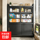 阳台储物柜收纳置物柜一体靠墙钢制防水防晒推拉门大容量杂物柜子 【福利款】三层灰60*42*85