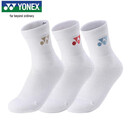 尤尼克斯YONEX羽毛球袜女款吸汗透气毛巾底245154BCR白金粉红浅蓝3双装