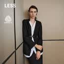 LESS【商场同款/精工系列】2026春新高智感西装两件套女2Q1715800 001本黑 XS