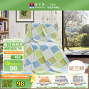 富安娜家纺毛毯 双人加大空调毯午睡毯法兰绒毯子 邂逅阳光180*200cm 绿