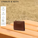 CHARLES&KEITH质感纯色包包女包多卡位短款钱包女士生日礼物CK6-10680907 Chocolate巧克力色 XXS