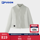 FILA FUSION斐乐潮牌编织外套女2026春新款时尚修身拼接毛衣开衫 太清灰-GY M 165/84A/M