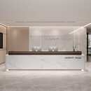 穆笙荃简约公司前台接待台酒店大厅迎宾台培训机构柜台美容院吧台收银台 鱼肚白+深咖 550x60x100cm