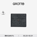 个乐经典羊皮短款钱包手工真皮多卡位卡夹卡包情侣生日礼物 经典黑（小男孩）