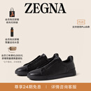 Zegna杰尼亚男鞋黑色鹿皮Triple Stitch™奢华休闲鞋 黑色 42 (8)