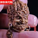 胖东来代购同款大黑天佛头 三通藏传手串配饰背云吊坠鹿角文玩雕刻 鹿角做旧 头宽23mm