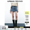 UR2026夏季新款女装复古水洗休闲简约牛仔短裤UYY860050+ 浅蓝 27