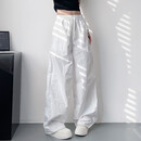 【轻奢品质】冰丝阔腿裤女2026夏季宽松高腰轻薄显瘦长裤hq 白色 L 【建议 105-120斤】