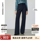 朗姿新款气质高腰显瘦通勤职业阔腿西装裤直筒春季新款长裤西裤女 暮色藏蓝色 M