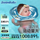 swimbobo婴儿游泳圈脖圈0-5个月新生儿游泳脖圈婴儿洗澡颈圈蓝色BO1002M