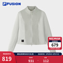 FILA FUSION斐乐潮牌编织外套女2026春新款时尚修身拼接毛衣开衫 太清灰-GY M 165/84A/M