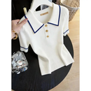 韩版设计感小众白色polo领短袖t恤2026夏季时尚独特超好看上衣JL 白色 L 100-115斤