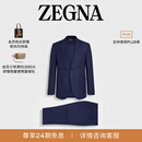 Zegna杰尼亚男装深蓝色15milmil15羊毛西装套装 深蓝色 56 (XL)
