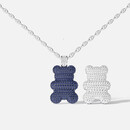 apmBaby Baba Yummy Bear可调锁骨链蓝色毛衣链生日礼物女生轻奢 Master Baba Yummy Bear项链 【吊坠长3.3CM 宽2.3CM】