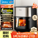 美的（Midea）小炎烤空气炸锅蒸烤一体上下双热源免翻面 多功能家用实用大容量6L 智能可视金属内腔烤箱KZC6054