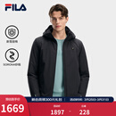 FILA 斐乐官方男士棉服2026春新款时尚休闲简约基础保暖连帽外套 传奇蓝-NV XL 180/100A/XL