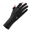 夏季防晒冰丝凉感手套女防触屏防滑户外透气不闷汗骑行手套zh 透气凉感-加长款-黑色