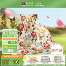 富安娜家纺毯子 法兰绒毯毛毯午睡毯空调毯四季毯子 左岸花开1.8*2m