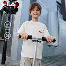 FILA【液氨整理】斐乐儿童童装短袖2026年夏季新款男童中大童上衣 云菇白-WT 150