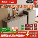 艾优尚卧室实木斗柜客厅储物柜床尾置物柜抽屉收纳斗橱靠墙立柜 卡其灰 三斗柜（胡桃木纹）