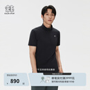 KOLON SPORT/可隆户外吸湿速干T恤 男士NATURETOP半拉链短袖上衣 LHZT6MN071-BK 黑色 L 175/96A
