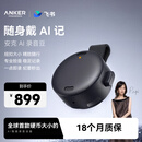 ANKER【papi酱推荐】安克飞书AI录音豆智能转文字会议纪要总结麦克风录音卡神器笔小巧商务办公深空黑