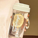 夏季咖啡杯水杯女高颜值便携女生喝水吸管杯子 白色两个装