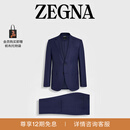 Zegna杰尼亚男装深蓝色15milmil15羊毛西装套装 深蓝色 56 (XL)