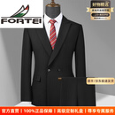 富鋌（FORTEI）2026大码男装西服套装加肥加大胖子商务西装外套正装肥胖男 黑色 （西服+裤子）两件套 7XL (建议280-300斤)